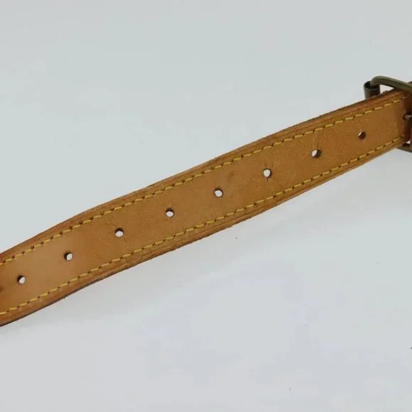 LOUIS VUITTON Adjustable Shoulder Strap Leather 32.7""-39.8"" Beige Auth 105378